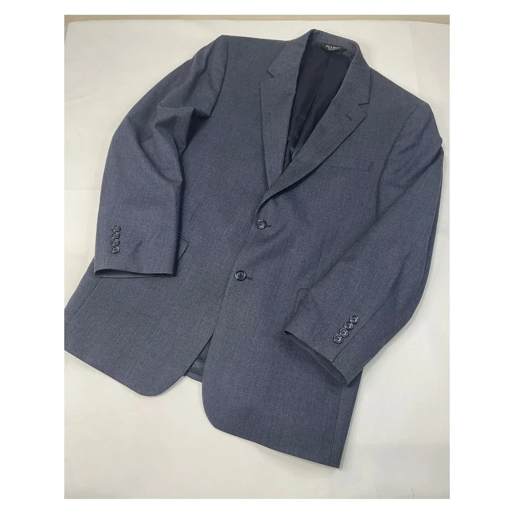 Jos. A‎ Bank Men's Dark Navy Black Wool Blend Sport Coat Blazer Suit Jacket 42R